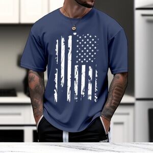 Men’s Blue American Flag Shirt